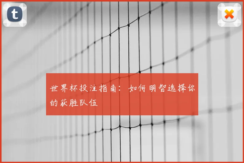 世界杯投注指南:如何明智选择你的获胜队伍